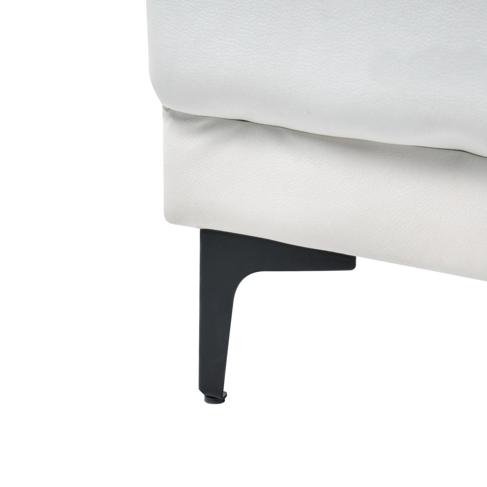 Chaise longue in ecopelle bianco Soggiorno stile moderno reclinabile Bracci a binario