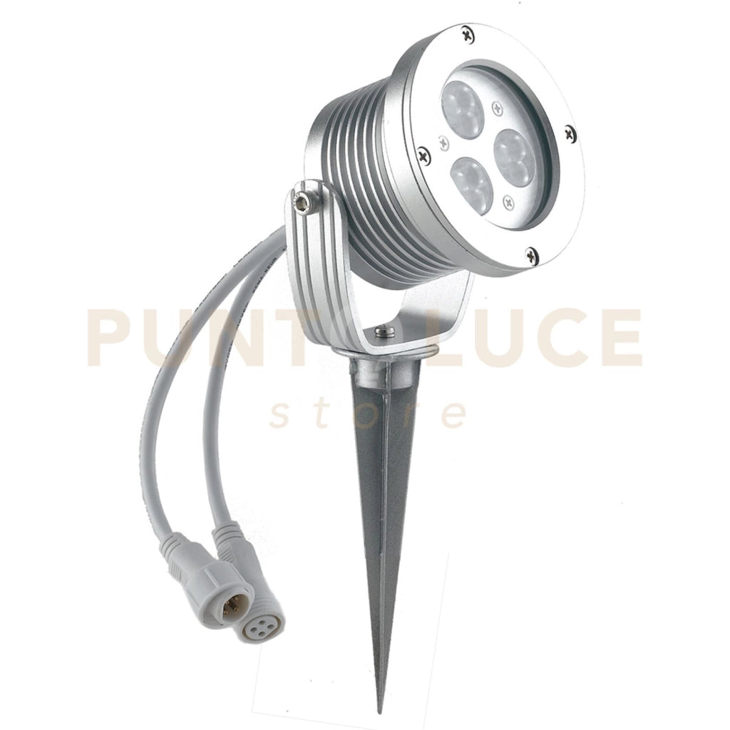 PROIETTORE LED IRIDE DC12 E 24V BIANCO 9W 720LM 6000K DIMMERABILE IP65 CON PICCHETTO 9,9X13,8CM