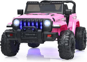 12V Auto per Bambini con Telecomando, Macchina Elettrica con 2 Posti Musica Porta USB e Luce, Velocità Regolabile 2,6-6km/h, per 3-8 Anni (Rosa)