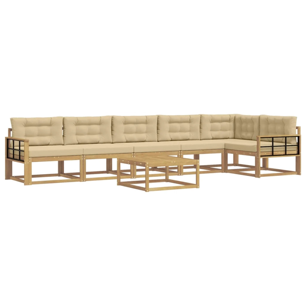 Set di divani da esterno 7 pcs Bianco e Beige 79 x 79 x 37 cm 3386562