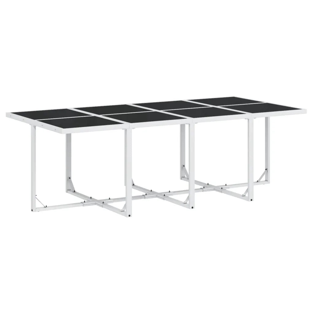 Set da Pranzo da Giardino 9 pz con Cuscini Bianco in Textilene 3295090