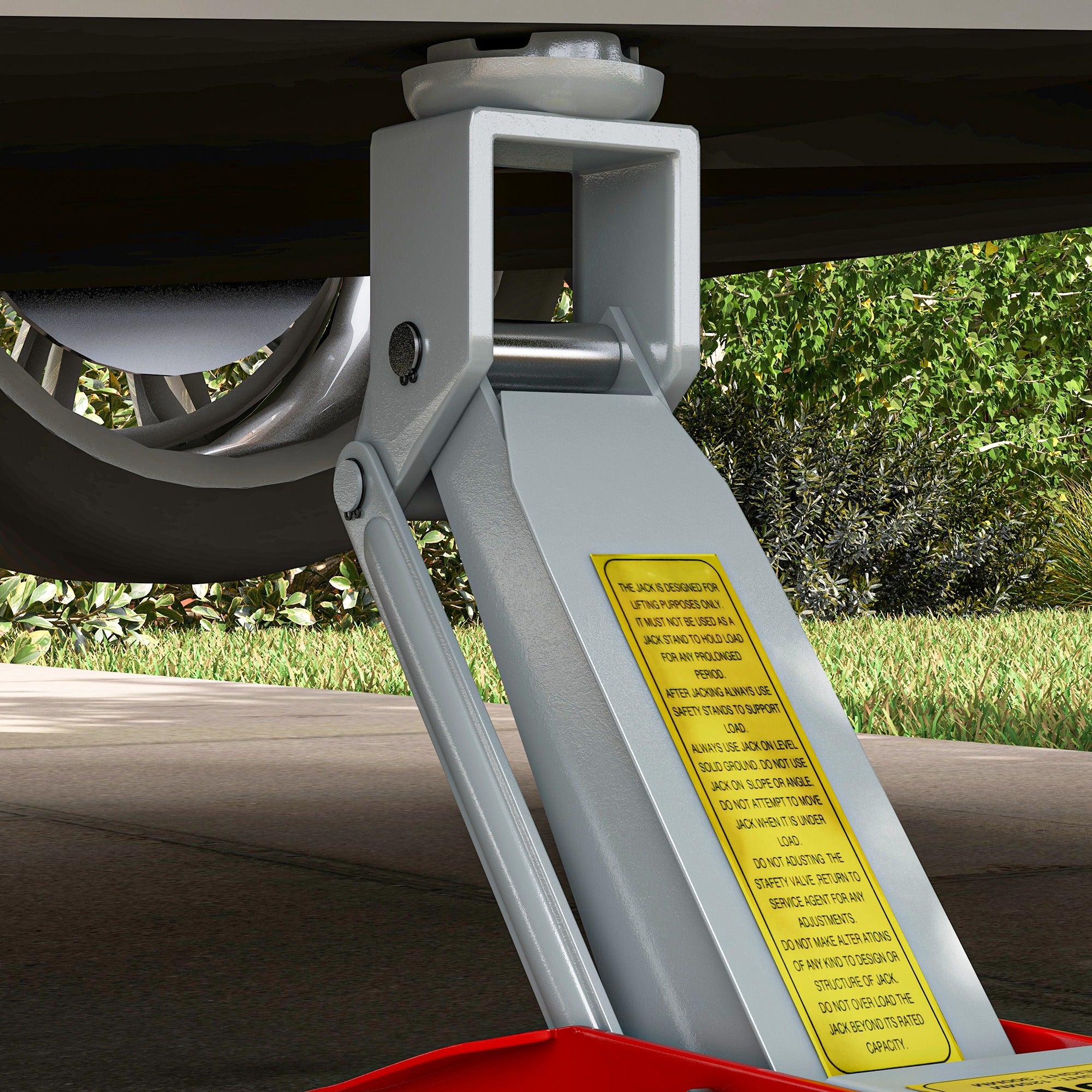 Cric Idraulico con Sollevamento 12-30 cm e Capacità 2 Tonnellate in Acciaio Rinforzato Rosso e Grigio