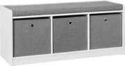 Scaffale a tre piani per camera da letto con cuscino per sedere - cassettone per scarpe - ripiano per scarpe - cassettone per scarpe -