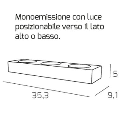 AREA APPLIQUE 3 LUCI MONOEMISSIONE BIANCO 1127-A3-BI