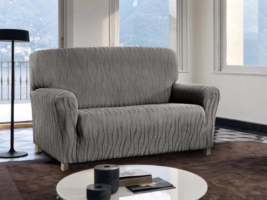 Copridivano Sofà Poltrona Elasticizzato Protezione Macchie Modello Wonderful - 2 Posti - Grigio
