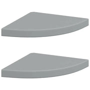 2 pz Scaffali Angolari a Parete | Mensola sospesa Grigi 35x35x3,8 cm in MDF