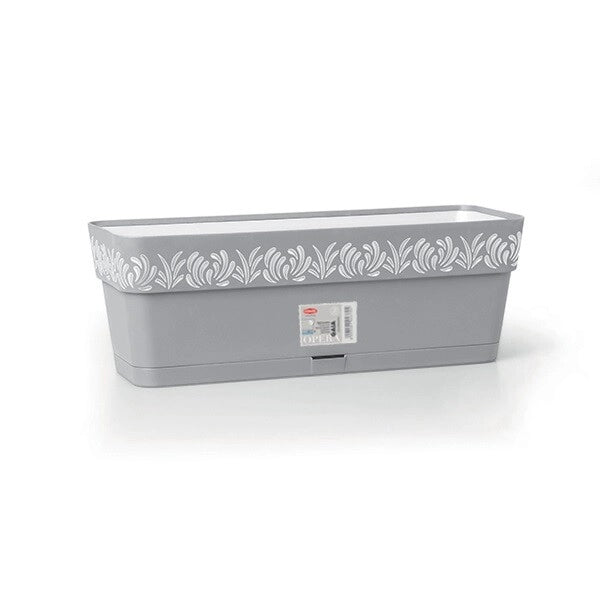 Vaso da Balcone Balconetta Opera Gaia Stone Grey e Bianco 50 cm