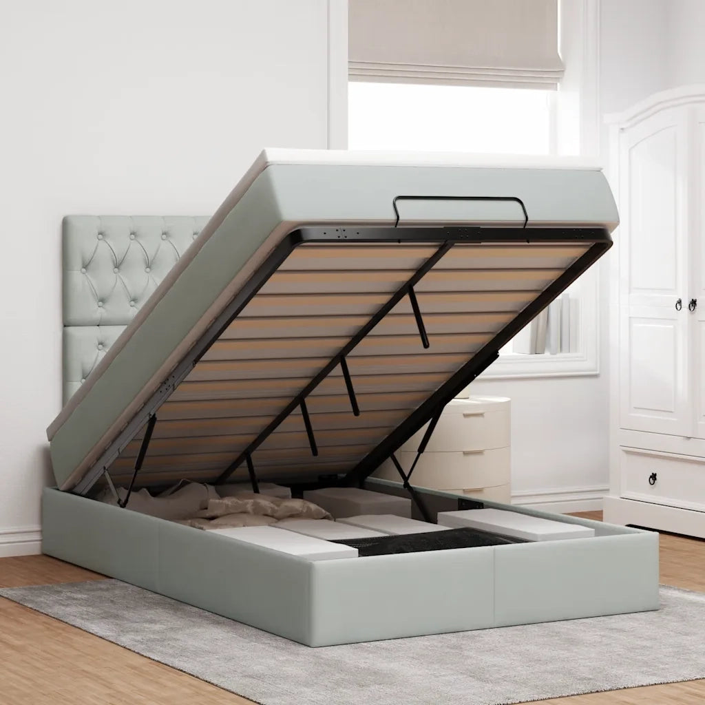 vidaXL Struttura Letto Pouf con Materassi 120x190 cm Velluto