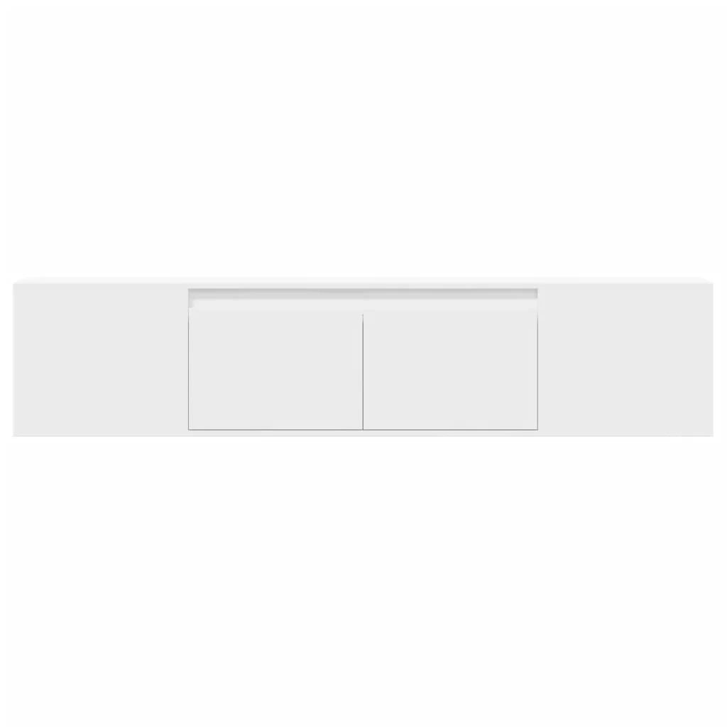 Mobile TV multimediale mensola TV credenza mobile TV sala da pranzo soggiorno camera da letto montaggio a parete con illuminazione a LED 180 x 31 x 39,5 cm bianco 02_0027811