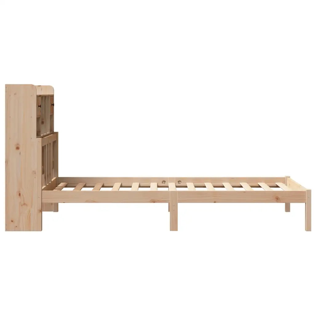 vidaXL Giroletto con Libreria senza Materasso 75x190 cm in Legno Pino