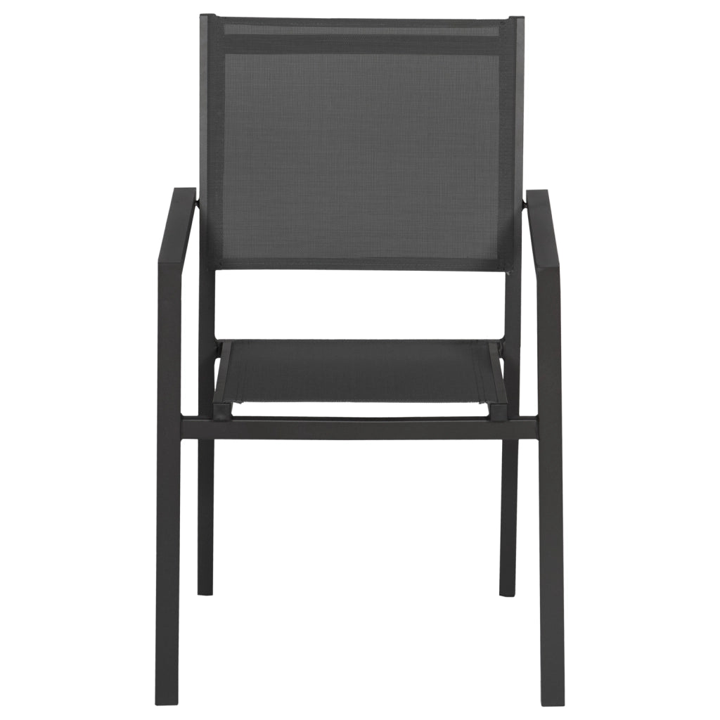 Set di 10 sedie in alluminio antracite - textilene grigio