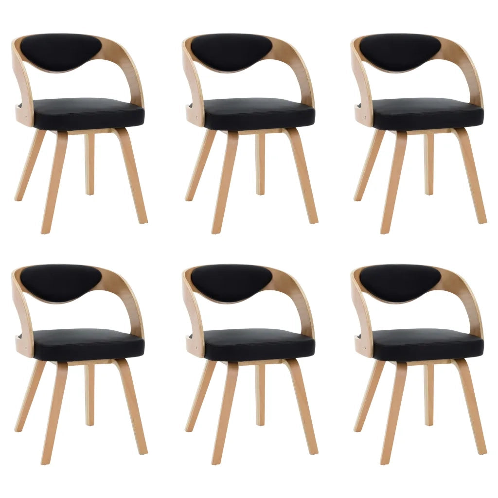 Sedie da Pranzo 6 pz Crema in Legno Piegato e Similpelle 278847