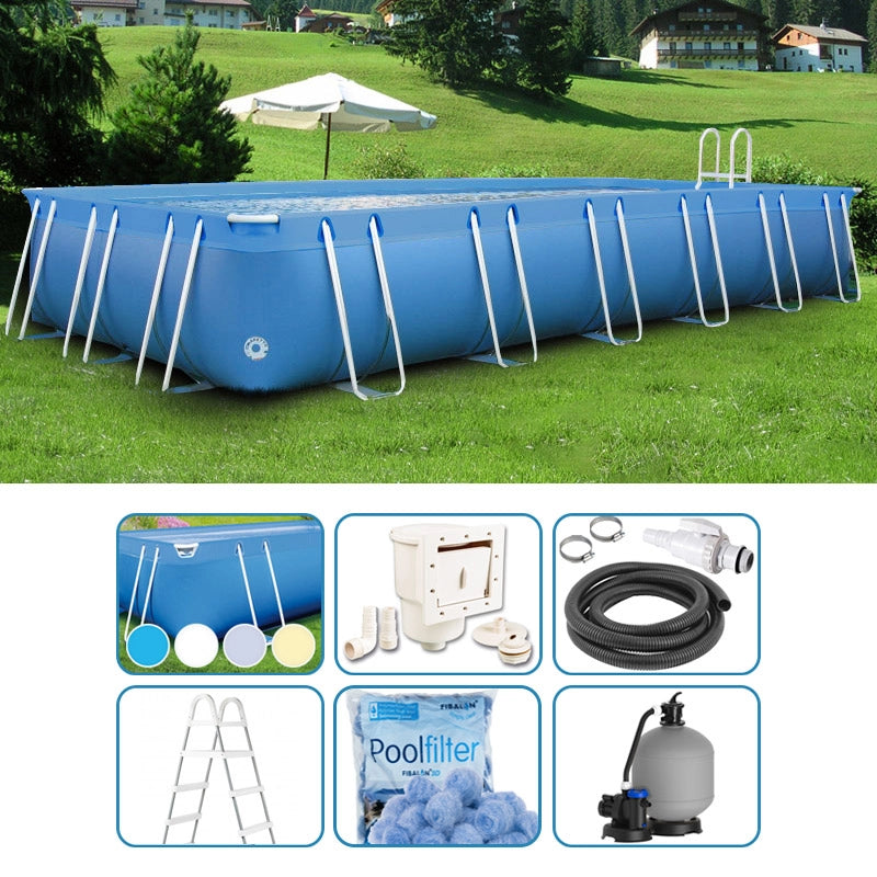 Piscina Fuori Terra Italika® Soft Rettangolare 10,80 X 5,80 H.1,40 M - Kit Pro