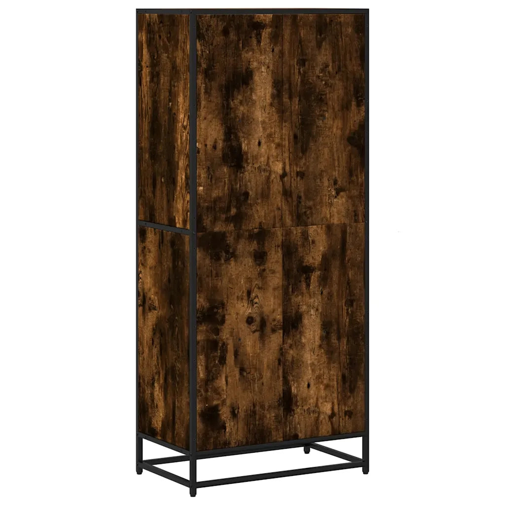 Libreria-Scaffale per Libri-Mobile di Stoccaggio Rovere Fumo 60x35x139 cm in Truciolato