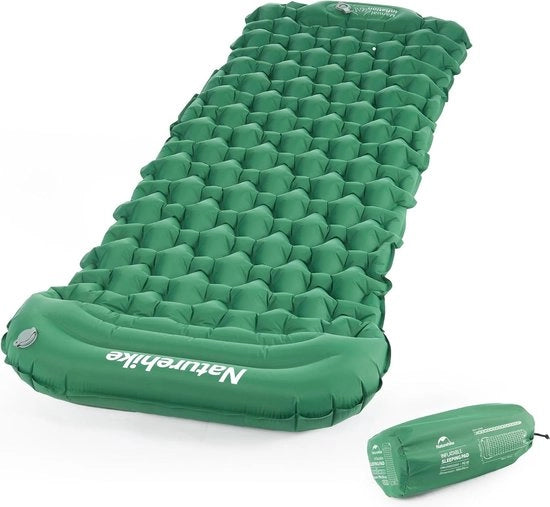 Schiene di sonno Leggera schiene di sonno singola Piuma gonfiabile per escursioni, campeggio, viaggi a piedi, outdoor (verde)