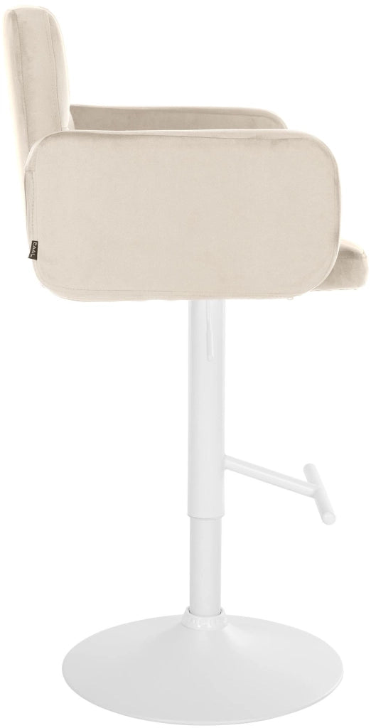 Set di 2 sgabelli da bar Los Angeles in velluto crema,bianco