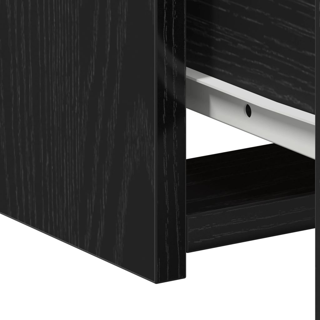 Comodino  Nero Rovere 50x32x60 cm in legno ingegnerizzato