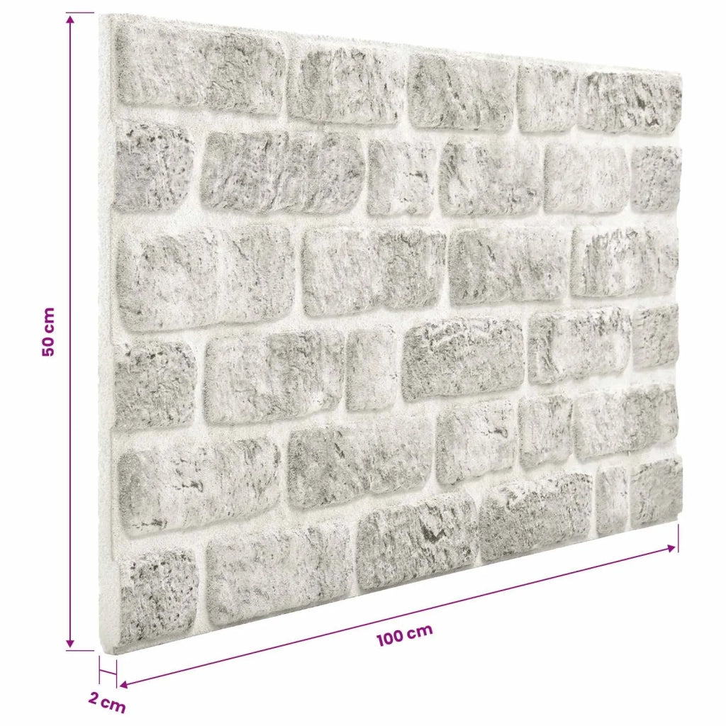 Pannelli da parete 10 pz Grigio Chiaro 100 x 50 cm Schiuma EPS CFW4011231