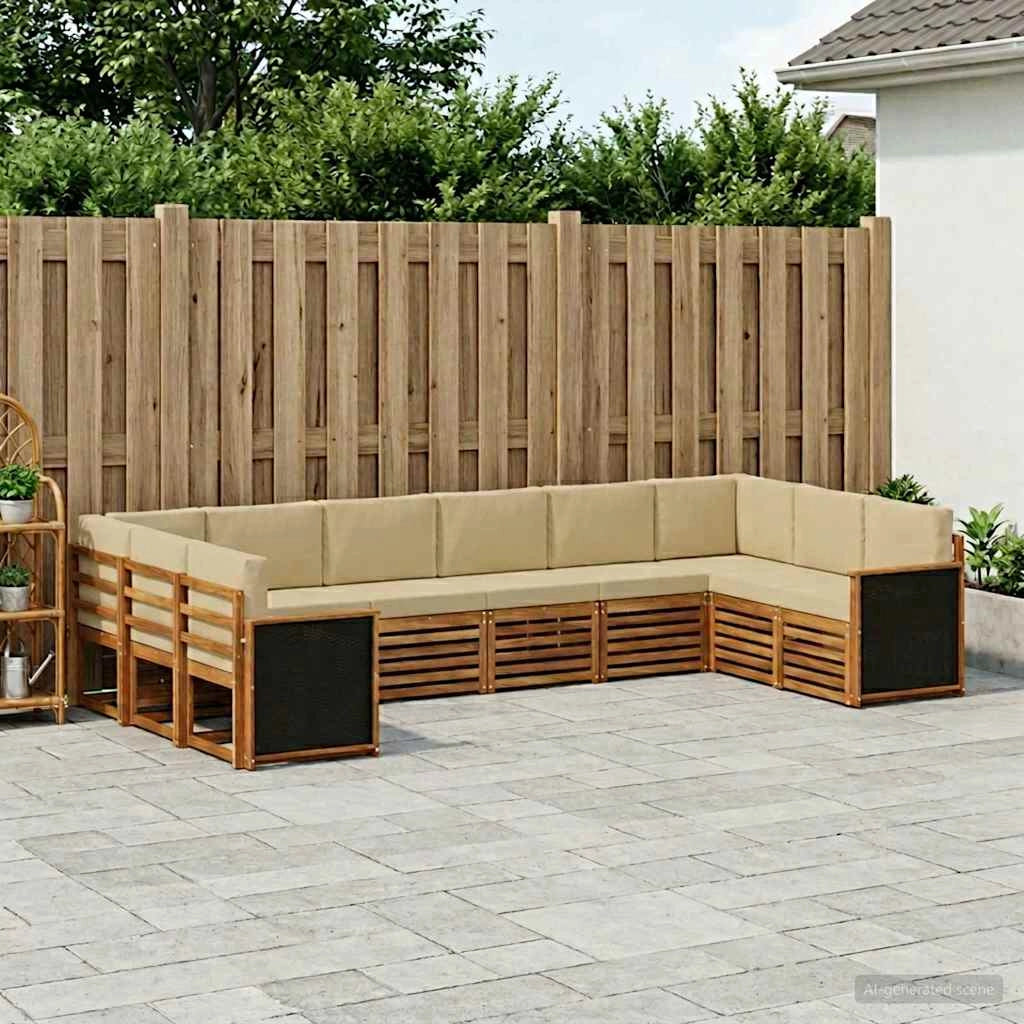 Set di divani da esterno 7 pz Naturale 3384884