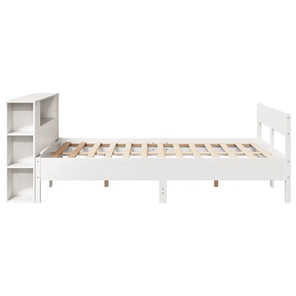 Letto Libreria senza Materasso Bianco 120x190 cm Legno di Pino