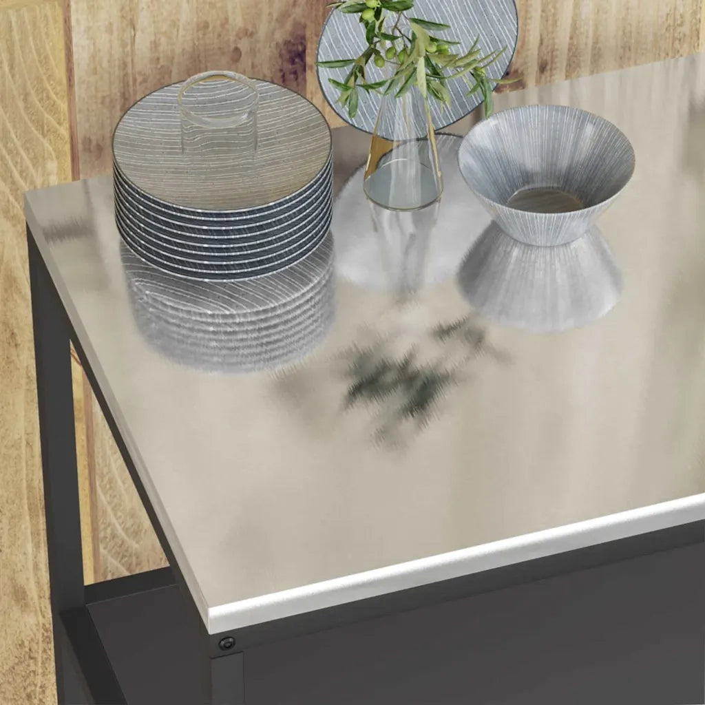 Stoccaggio in cucina Nero 60 x 50 x 92 cm Acciaio