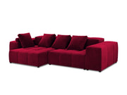 Cosmopolitan Design - Divano angolare modulare reversibile "Rome" 4 posti in velluto rosso 