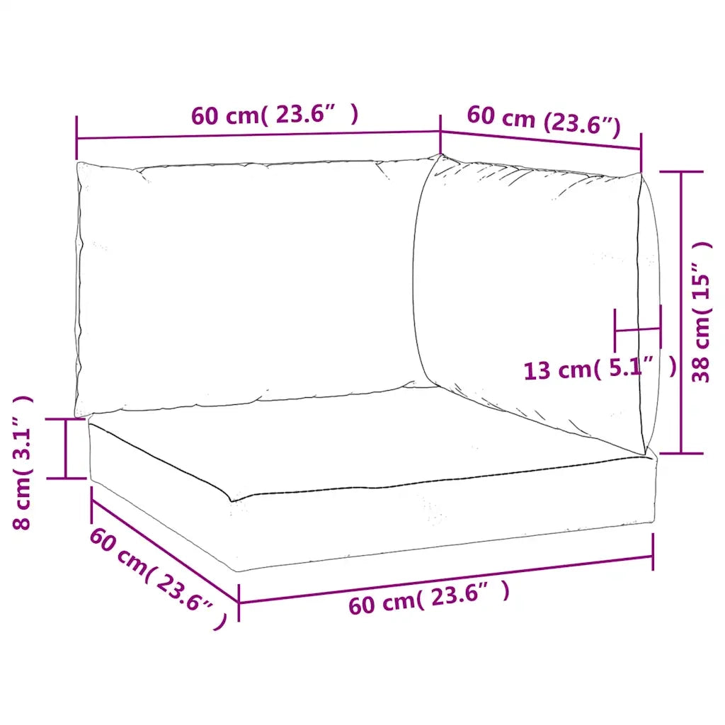 Cuscini per Pallet 3 pz | Cuscini per sedie Strisce Blu e Bianche Tessuto Oxford