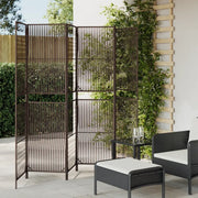 Divisorio per Ambienti | Divider per stanze | Paravento a 6 Pannelli Marrone in Polyrattan