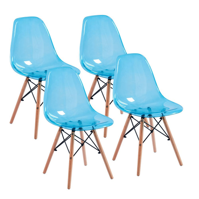 Set 4 Sedie 45,5x53,5x81,2 cm in Polipropilene Betty  Blu