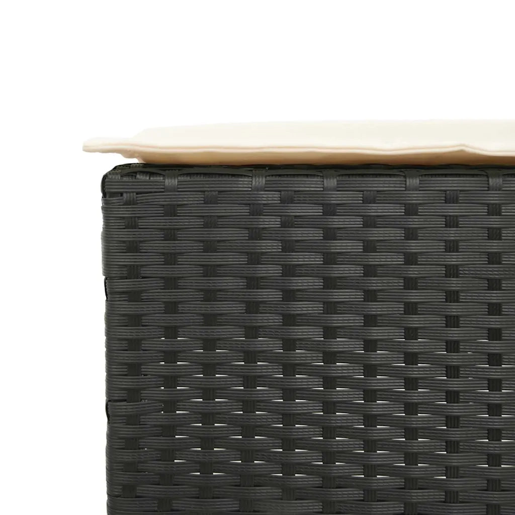 Set Bar da Giardino 5 pz | Set Salotto da Giardino con Cuscini in Polyrattan Nero