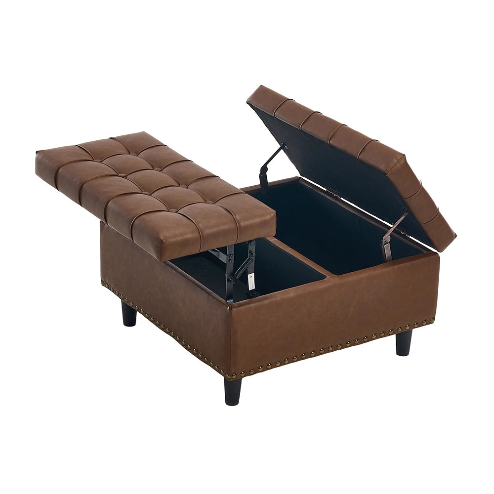 Panca-Xylo-Quadrata con spazio marrone PU salotto