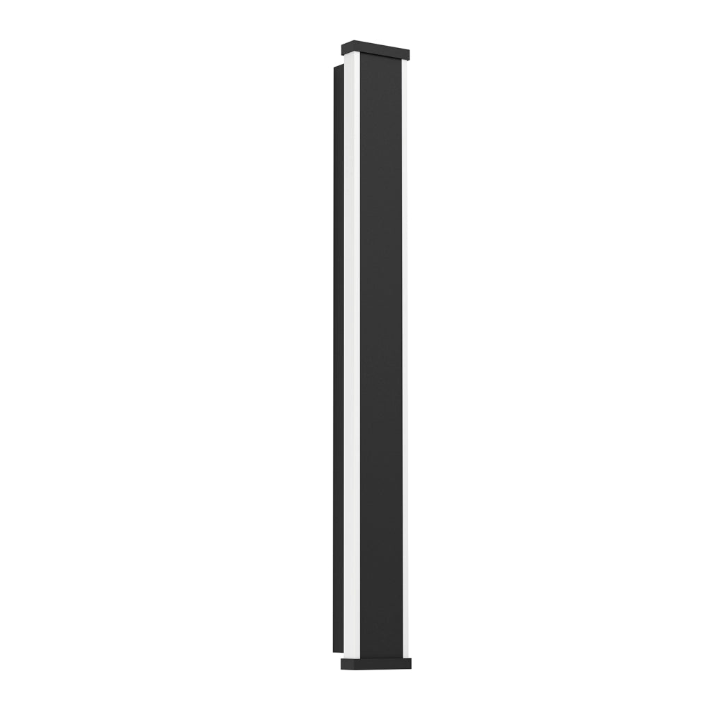 Applique Esterno Moderna Neviano Acciaio Nero Policarbonato Bianco Led 58Cm