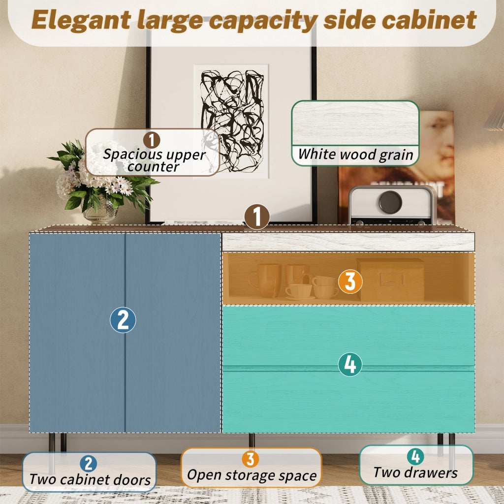 Credenza Moderna con Cassetti e Ante ¨C Xylo ¨C Legno, Soggiorno