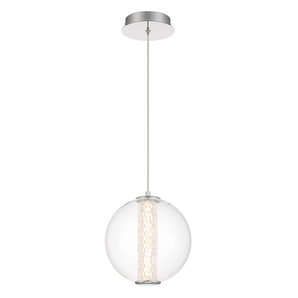 Lampada a sospensione Quintiesse Atomo LED 9W vetro cromo