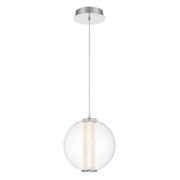 Lampada a sospensione Quintiesse Atomo LED 9W vetro cromo