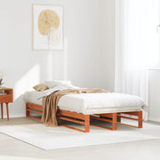 Letto senza Materasso Marrone Cera 90x190 cm in Legno di Pino 850862