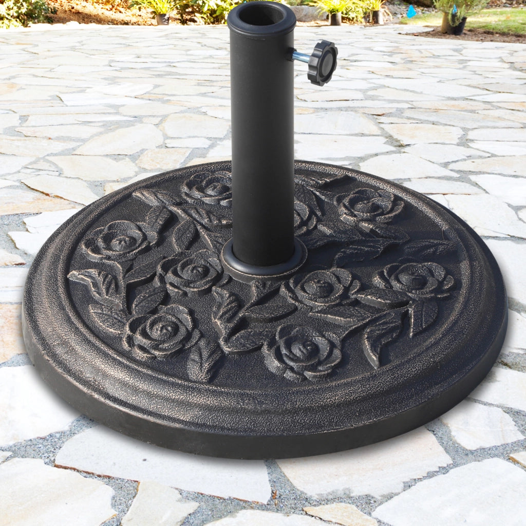 Base per Ombrellone da Giardino 9 kg ¨C Zephmum ¨C Bronce ?45,5x31 cm per 38/48mm