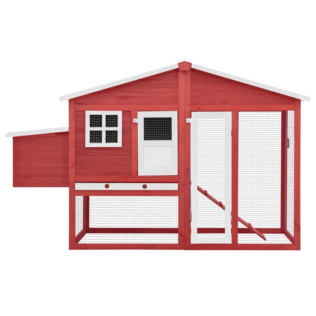 Pollaio con nido 191 x 67 x 117 cm legno massello di abete rosso e bianco 02_0001676