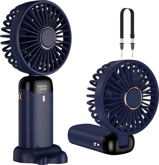 Ventilatore portatile mini - 5 velocità - batteria integrata 4200 mAh - ventilatore USB pieghevole - ufficio outdoor