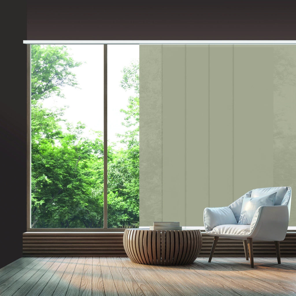 VIEWTEX Kit di pannelli giapponese (binario e pannelli) Screen - Grado di apertura 10% - Linen Sabbia 238 cm - Made in Europe - 5 anni di garanzia