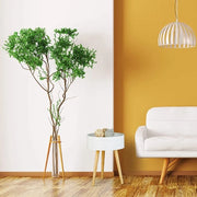 Tavolo da caffè rotondo con piano di servizio e contenitore - design scandinavo - H x D: ca. 50 x 38 cm - bianco