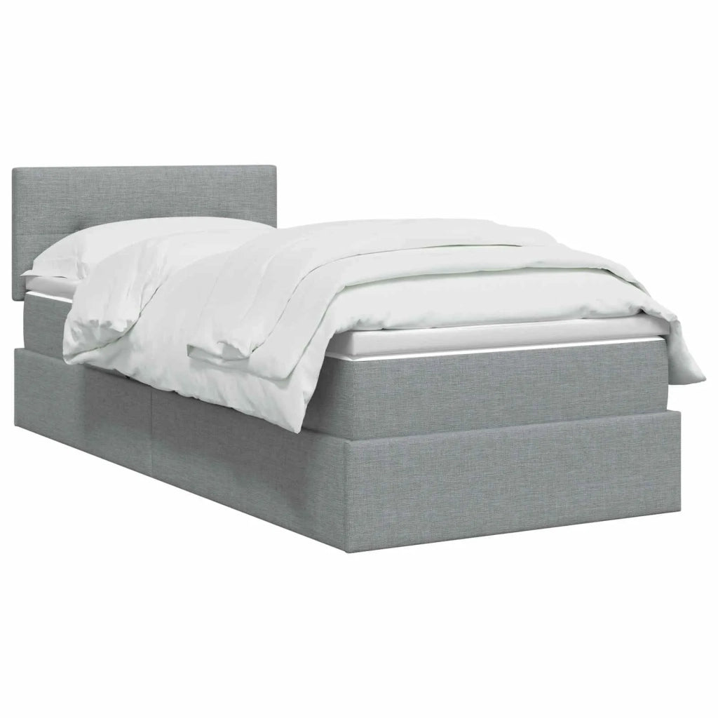 Letto con contenitore e materasso Grigio Chiaro 90 x 190 cm 3458589
