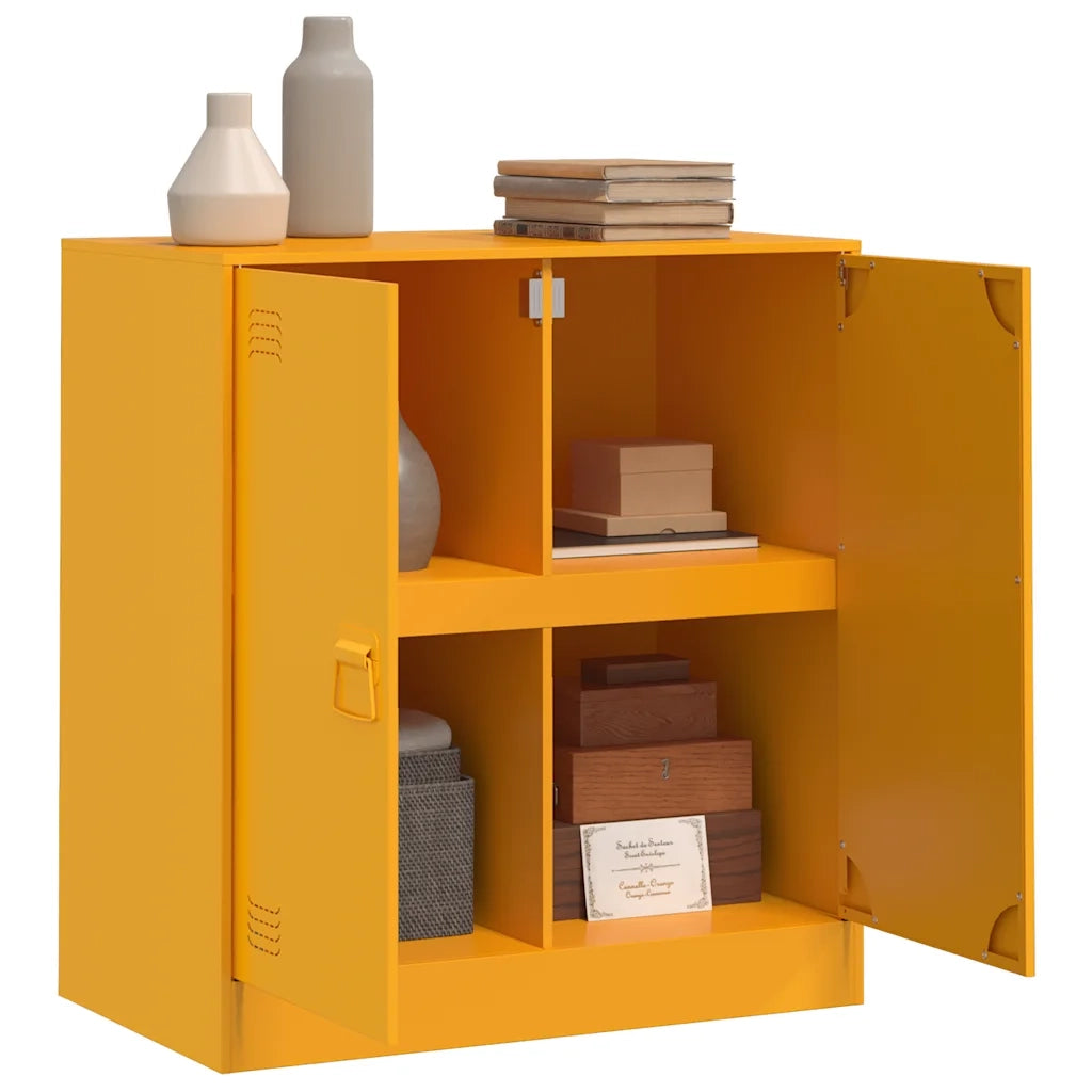 Credenza-Buffet-Armadio da cucina Giallo Senape 67x39x73 cm in Acciaio