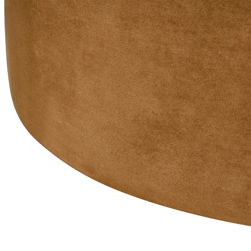 Pouf rotondo in velluto marrone dorato Pouf rotondo Glam Soggiorno Camera da letto