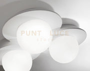 CICLADI TONDA lampada da Soffitto 3 Luci attacco GX53 in gesso e vetro bianco l.40x40cm