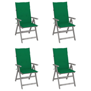 Sedie da Giardino Reclinabili 4pz Cuscini Acacia Massello cod mxl 11812