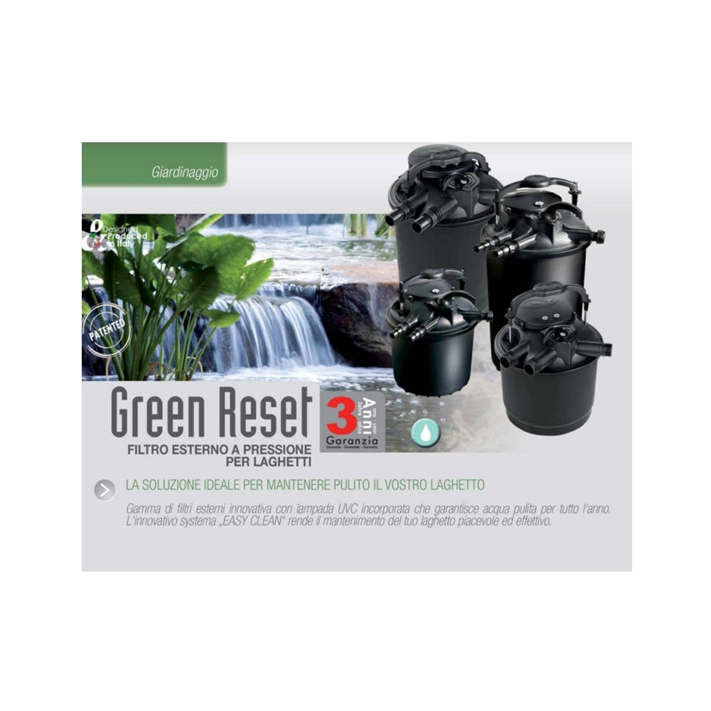 Filtro per laghetto sicce green reset 25l biofiltro a pressione