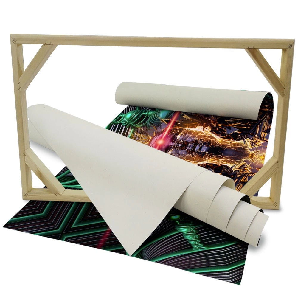 ANDROID Abstraction - Quadro Canvas su telaio in legno Misura: 140x100 cm