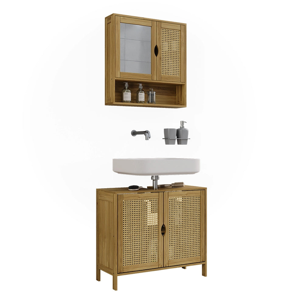 Vicco Set di mobili da bagno Bambù 2 parti
