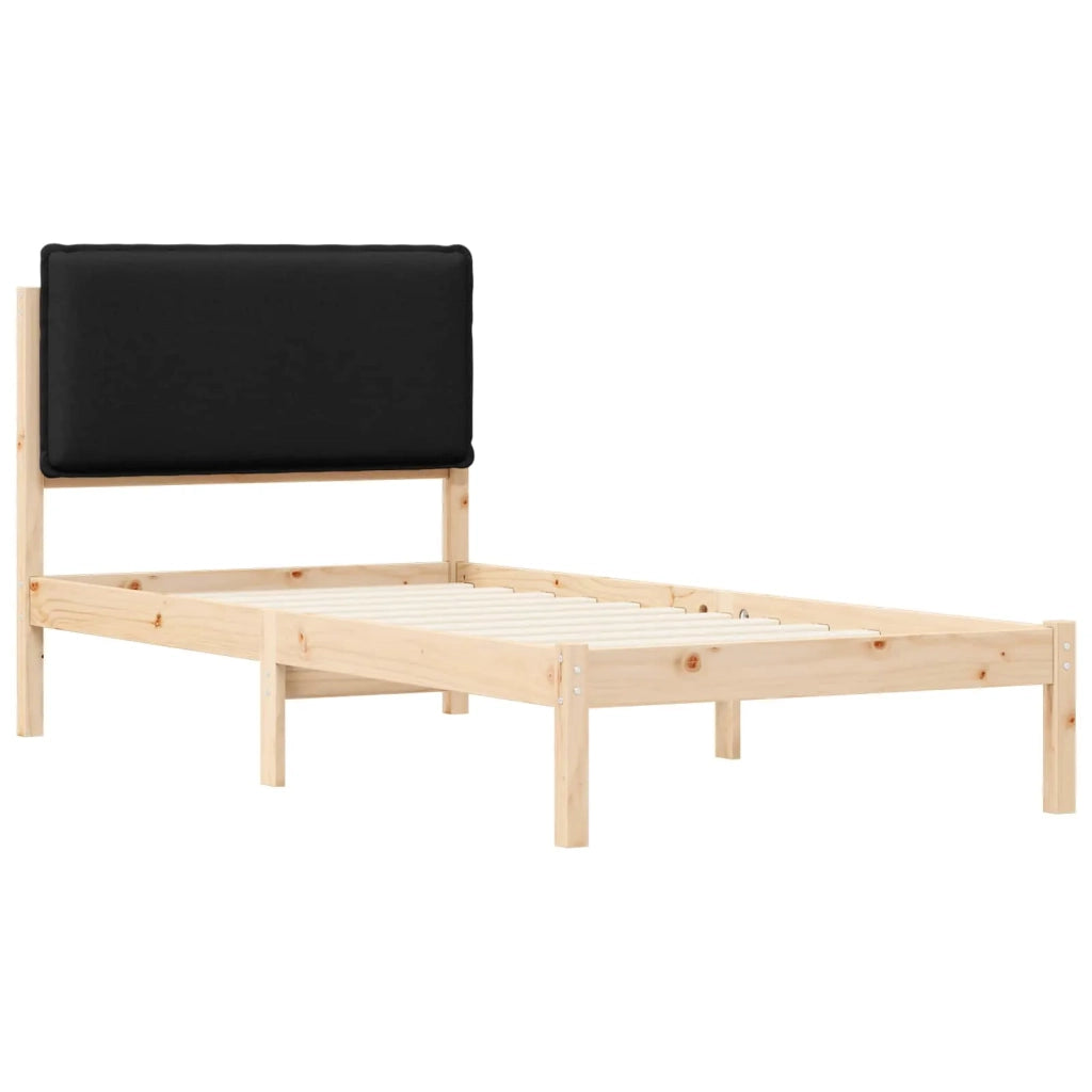 Letto con Testiera Rivestita Nero 90 x 190 cm 877876